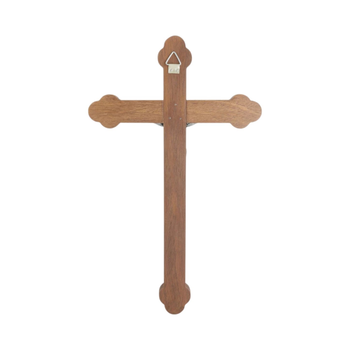 Wood Crucifix with Old Silver Christ - 13.4 Inches