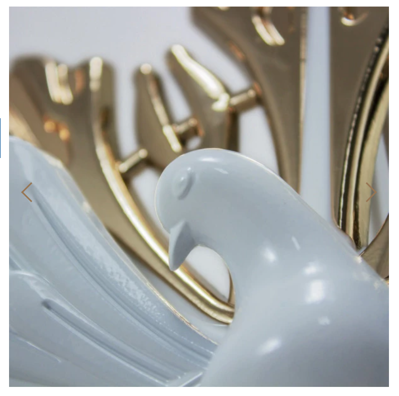 Divine Holy Spirit Splendor Tabletop Ornament 9.8 Inches Gold & White Dove