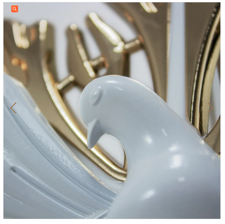 Divine Holy Spirit Splendor Tabletop Ornament 5.9 Inches Gold & White Dove