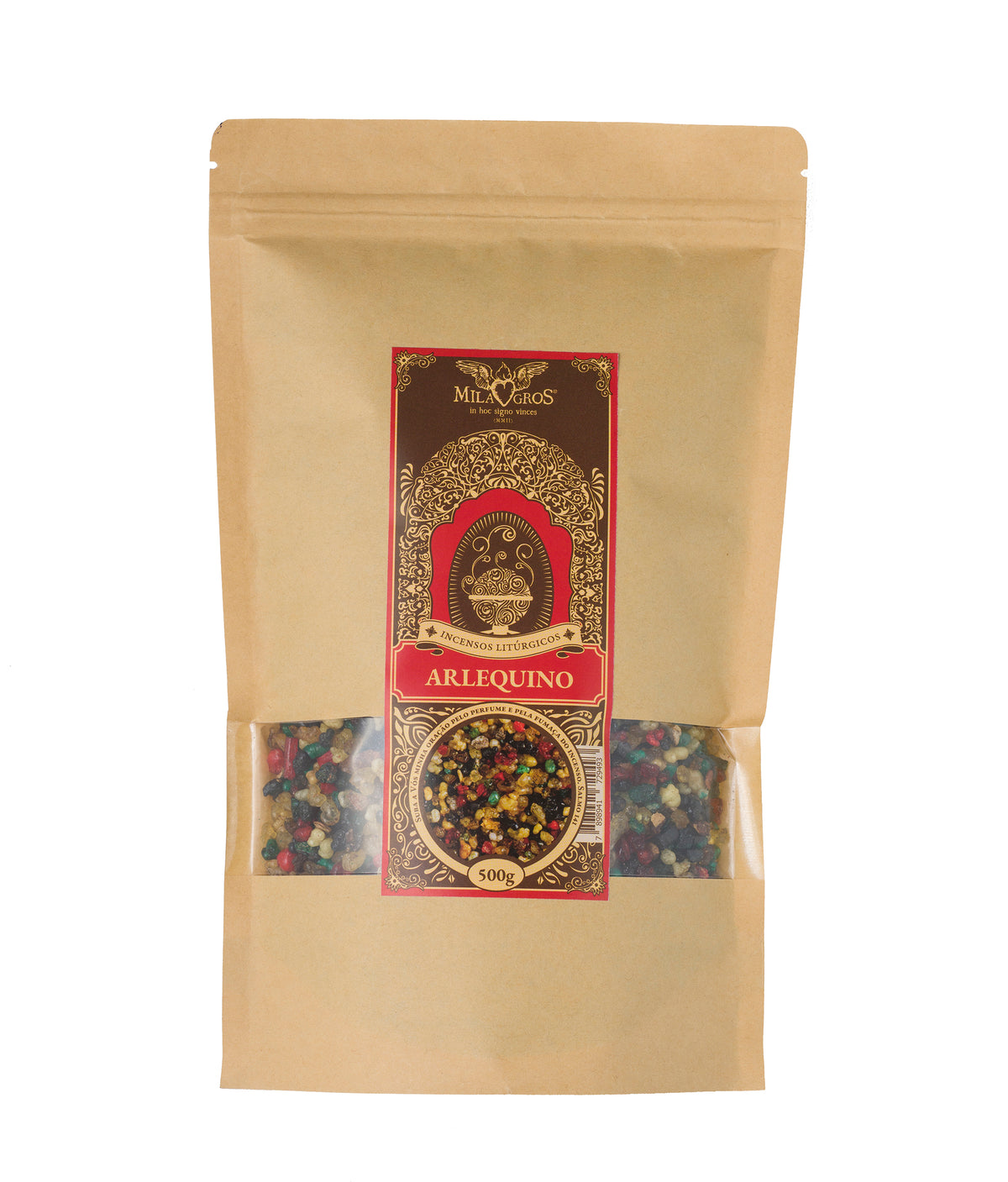 500g kraft refill pouch of Milagros Arlequino resin incense — liturgical blends.