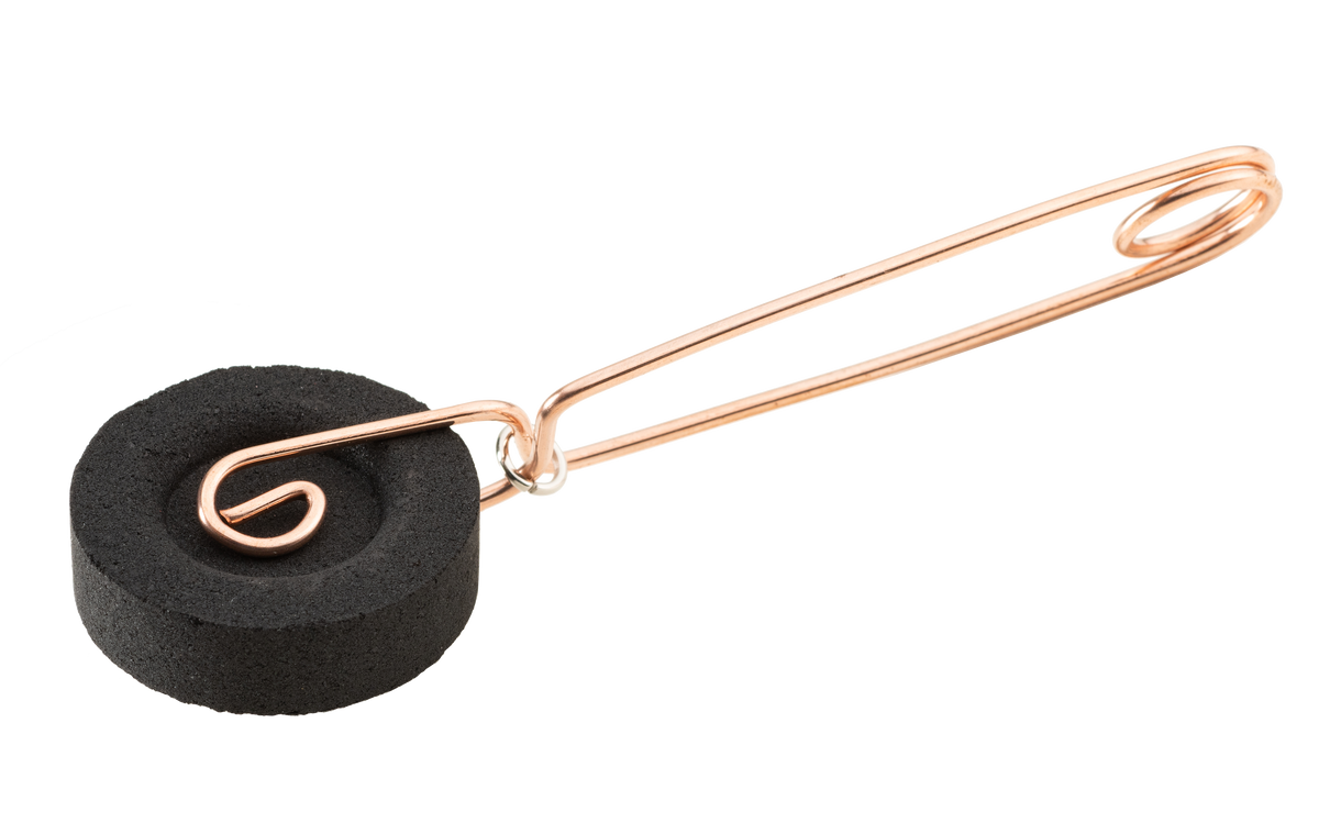 Saint Carlo Acutis — 33mm charcoal discs with mini tongs