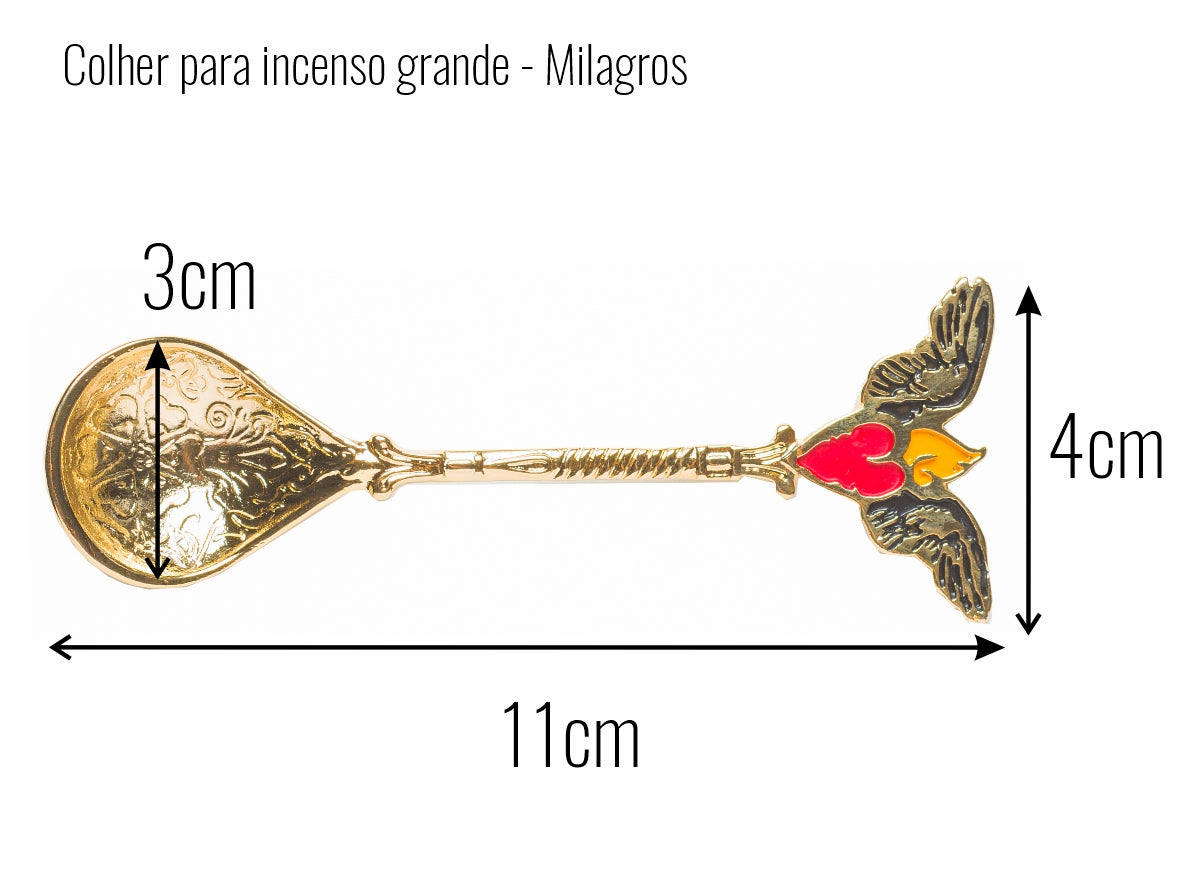Silver Incense Spoon — 4.3 in, Long Handle for Tall Burners and Thuribles