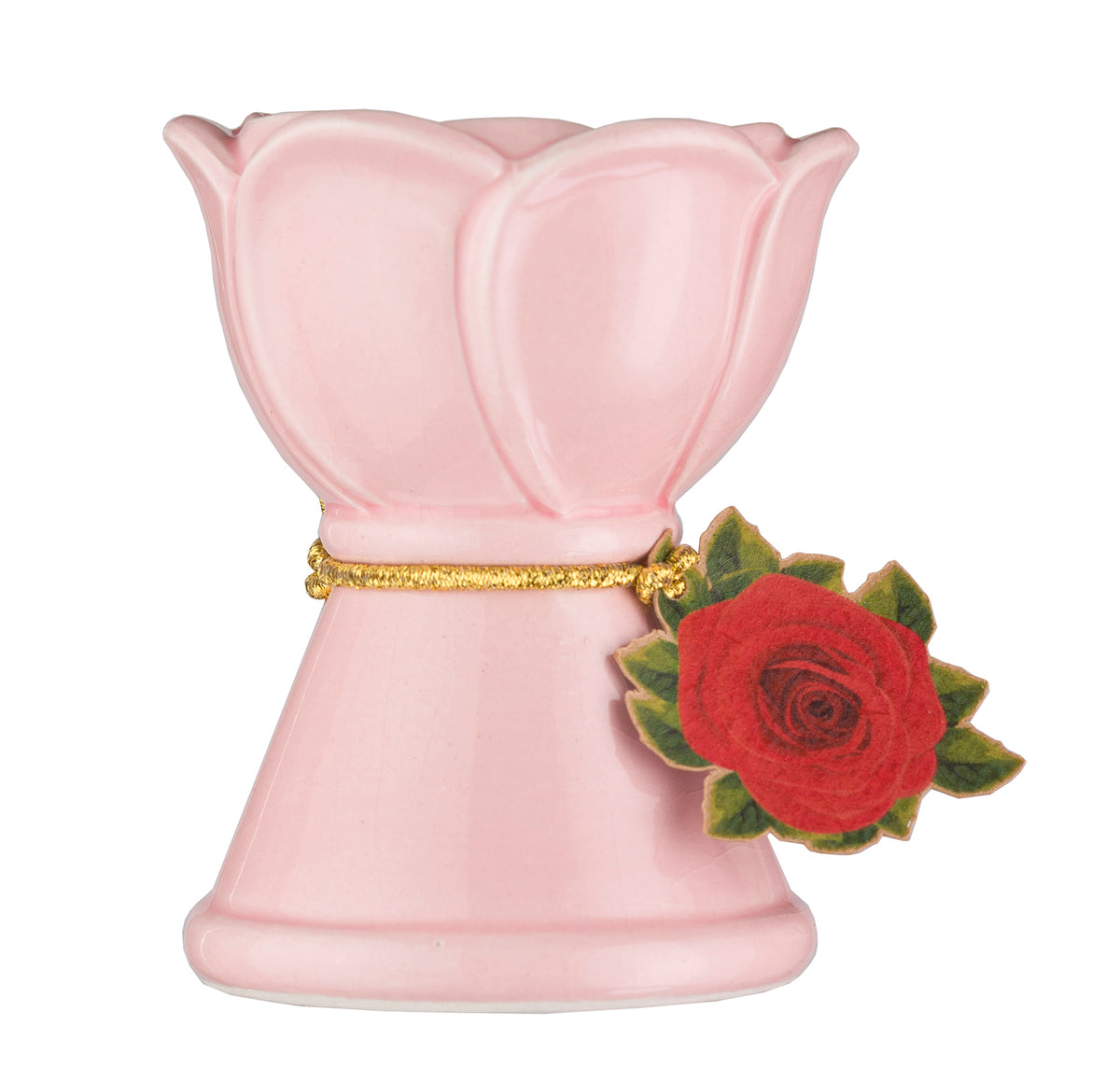 Pink Rose Ceramic Resin Incense Burner — 3 in