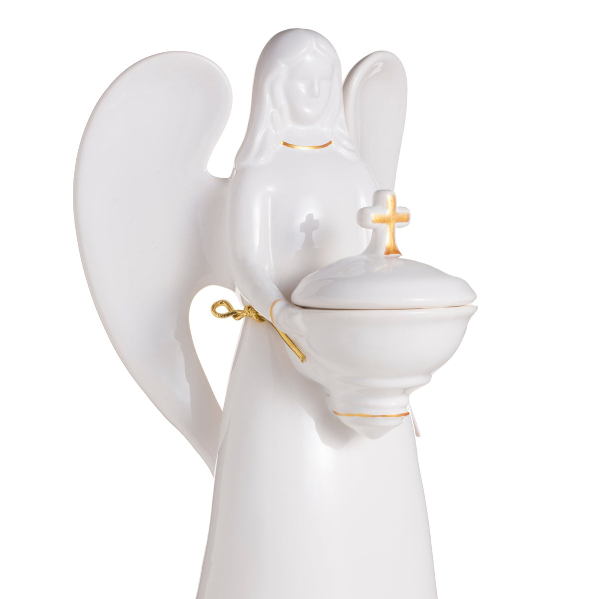 Angel Glazed Ceramic Resin Incense Burner — 9.1 in