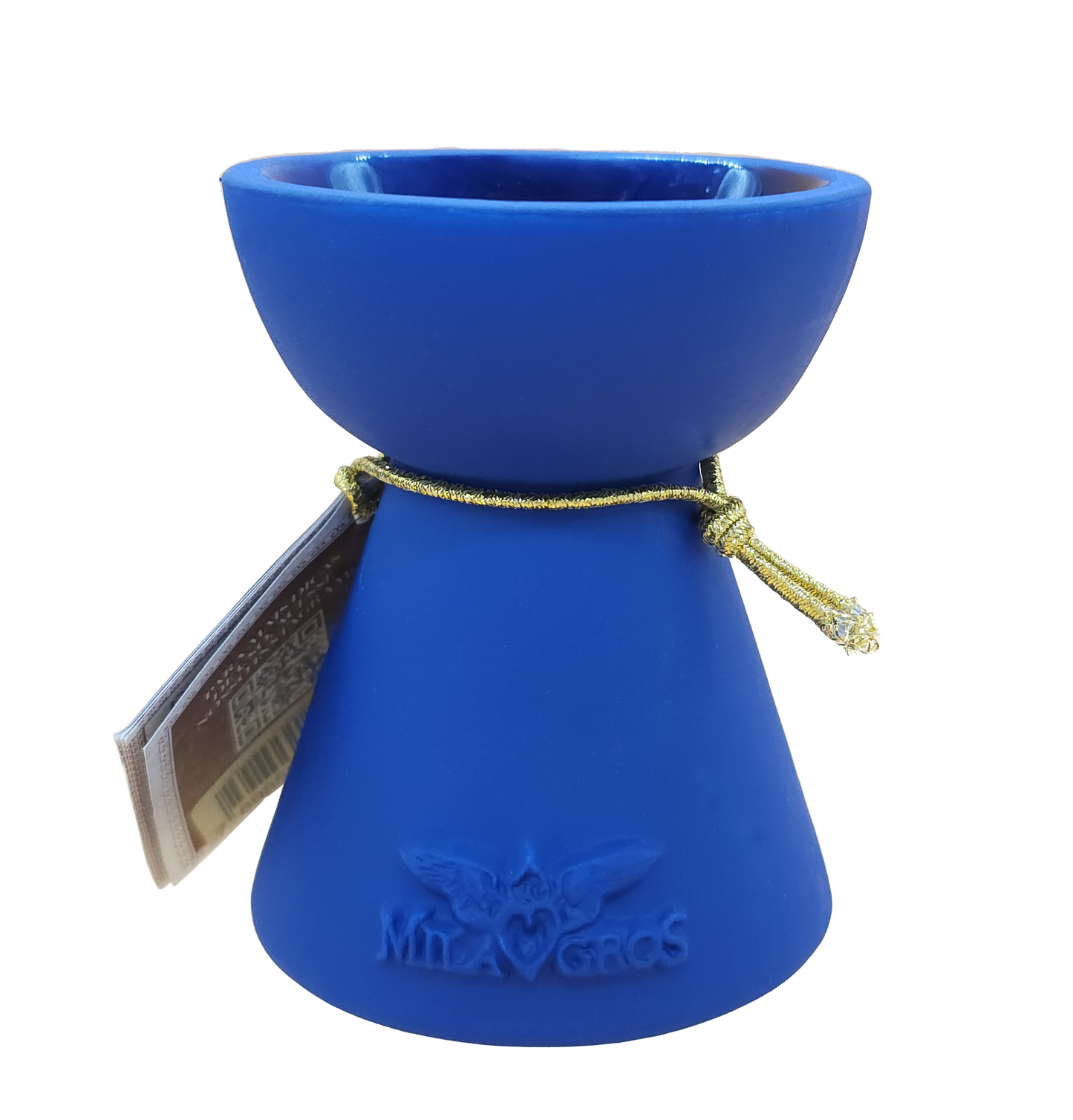 Milagros Blue Perforated Our Lady Aparecida Ceramic Incense Burner 3 Inches