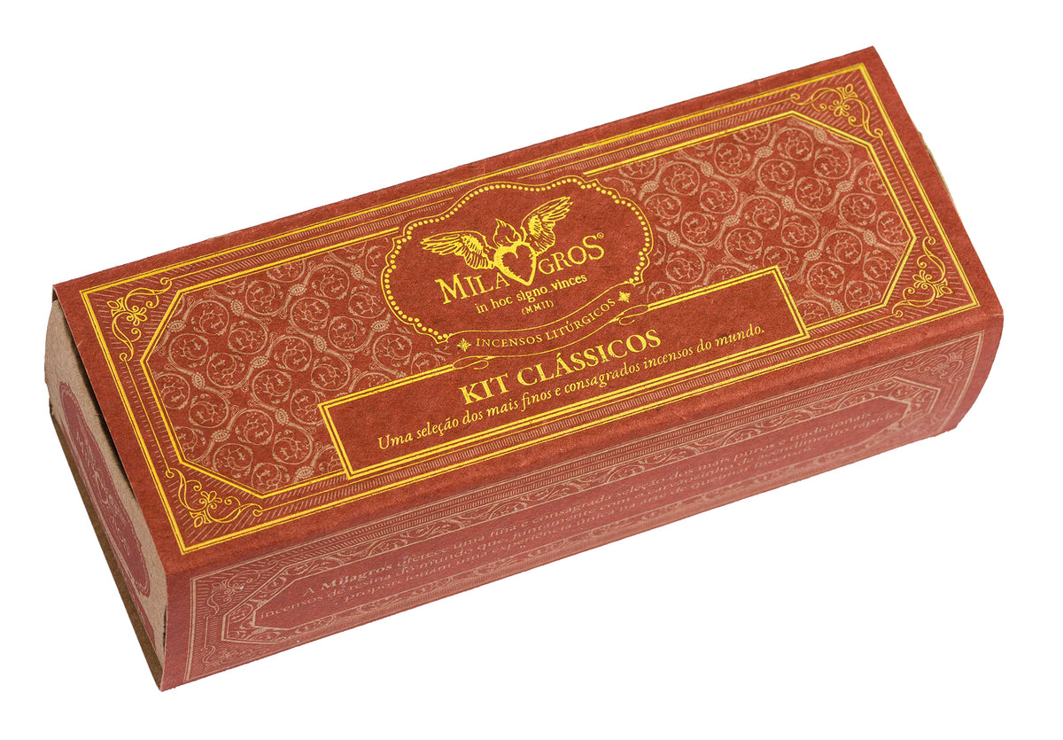 Milagros Classics resin incense kit compact box, 6.1 x 2.4 x 1.8 inches