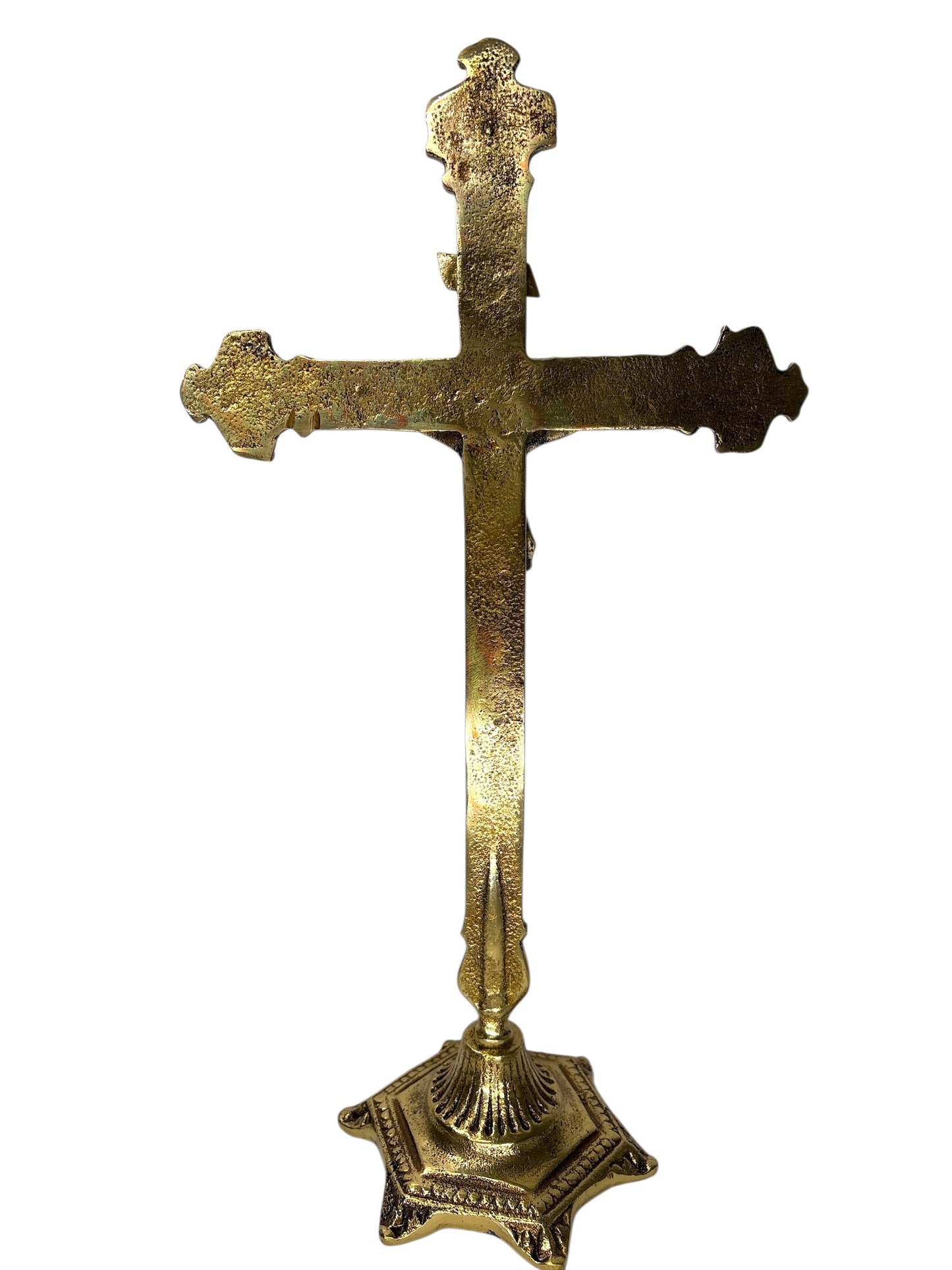Bronze Tabletop Crucifix 15.7 Inch - Elegant Catholic Cross