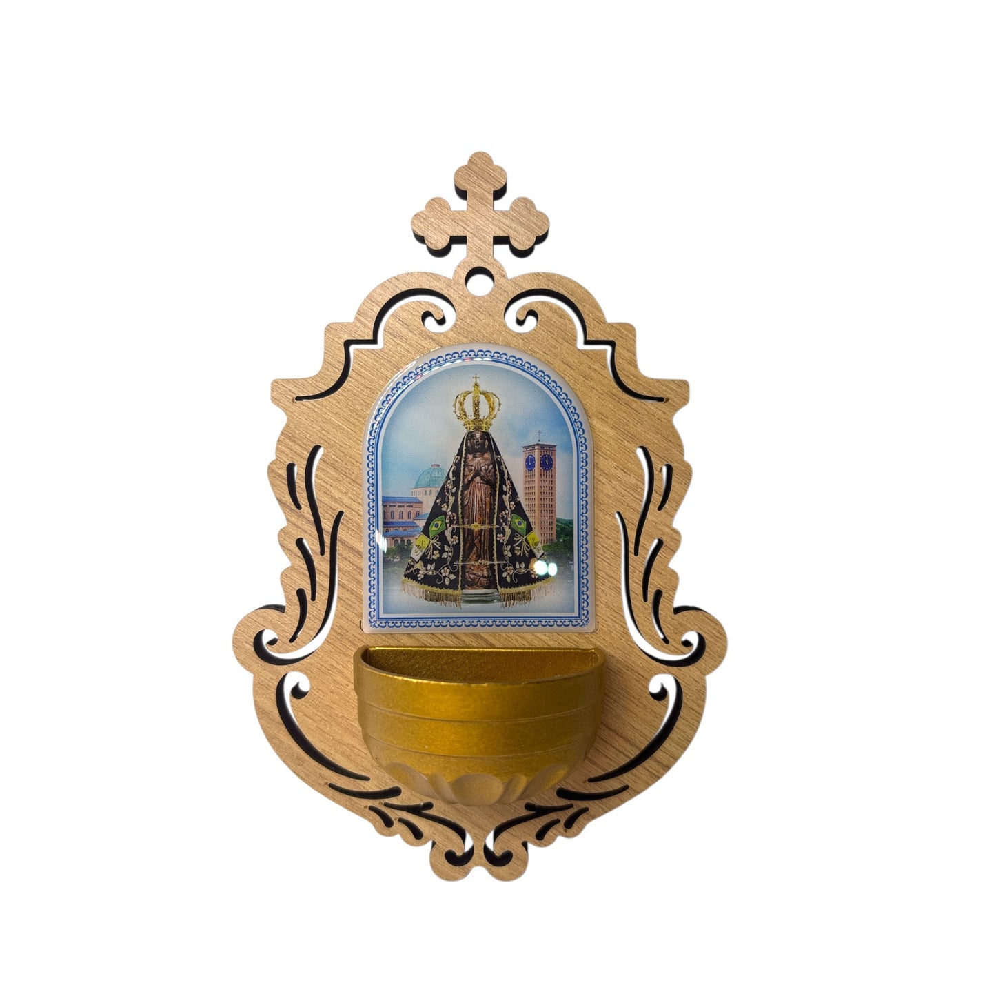 Our Lady of Aparecida 5.9 Inch Holy Water Font