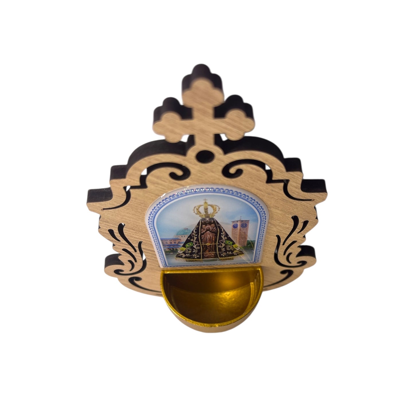 Our Lady of Aparecida 5.9 Inch Holy Water Font