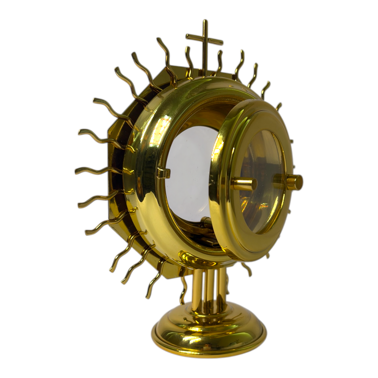 Monstrance 7.9 Inch Gold-Plated Brass