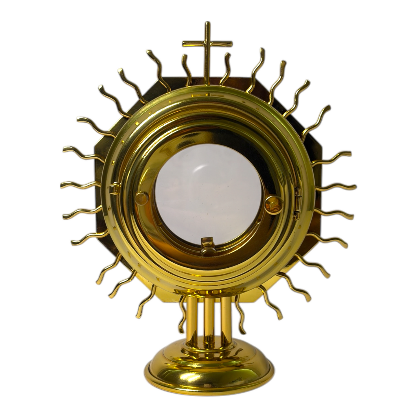 Monstrance 7.9 Inch Gold-Plated Brass