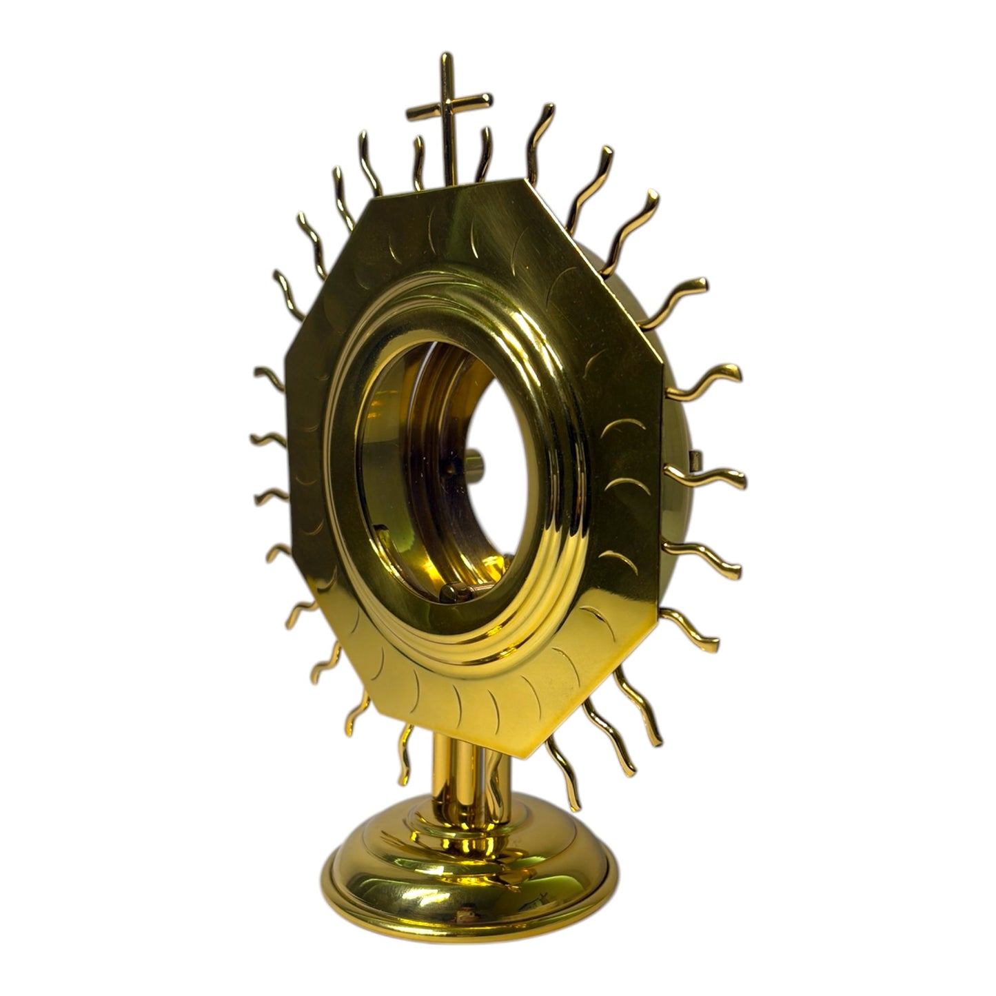 Monstrance 7.9 Inch Gold-Plated Brass