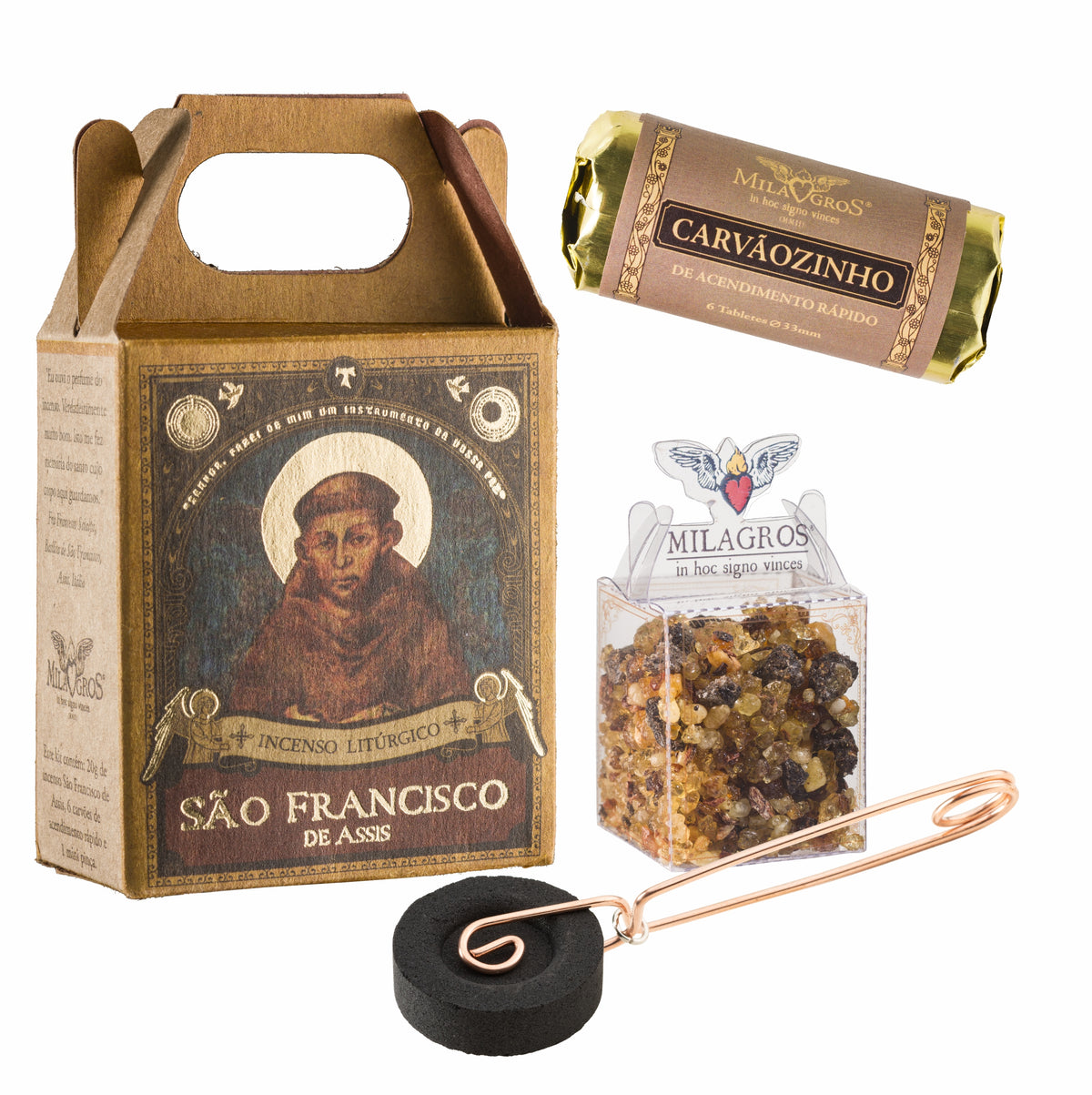 Saint Francis of Assisi Mini Kit — complete contents arranged for display