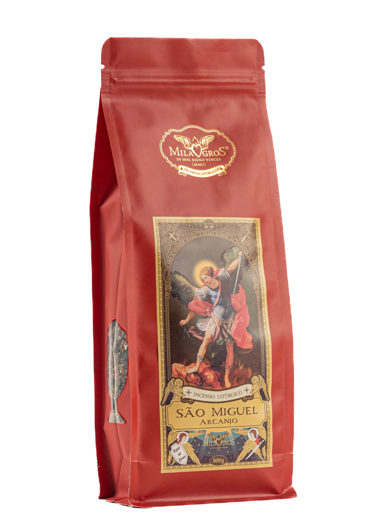 500g kraft refill pouch of Milagros Saint Michael the Archangel resin incense — complex, full-bodied liturgical blend.