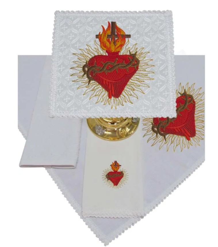 Liturgical Vestment Set - Brocade and Cotton Altar Linens