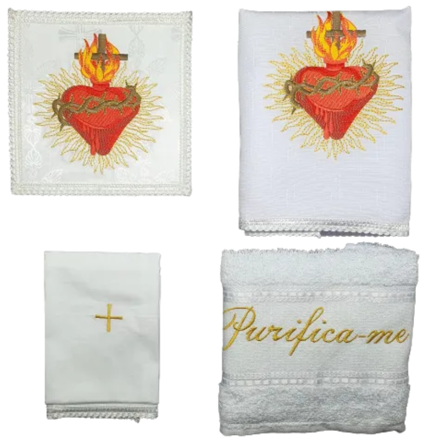 Liturgical Vestment Set - Brocade and Cotton Altar Linens