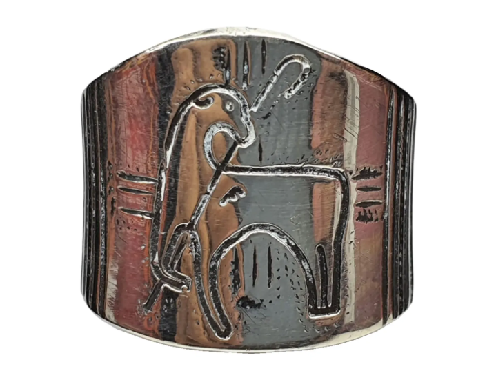 Hand-Chiseled Episcopal Ring in Sterling Silver 925