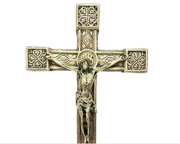 39-Inch Bronze Tabletop Crucifix