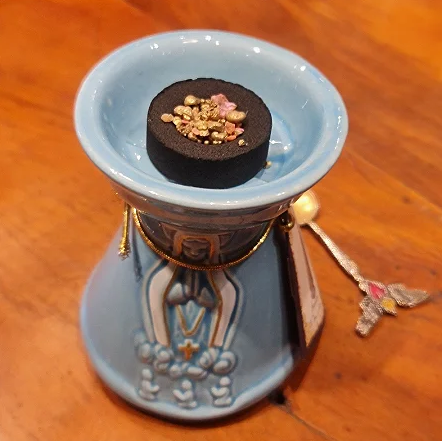 Our Lady of Fatima Ceramic Resin Incense Burner — 4 in
