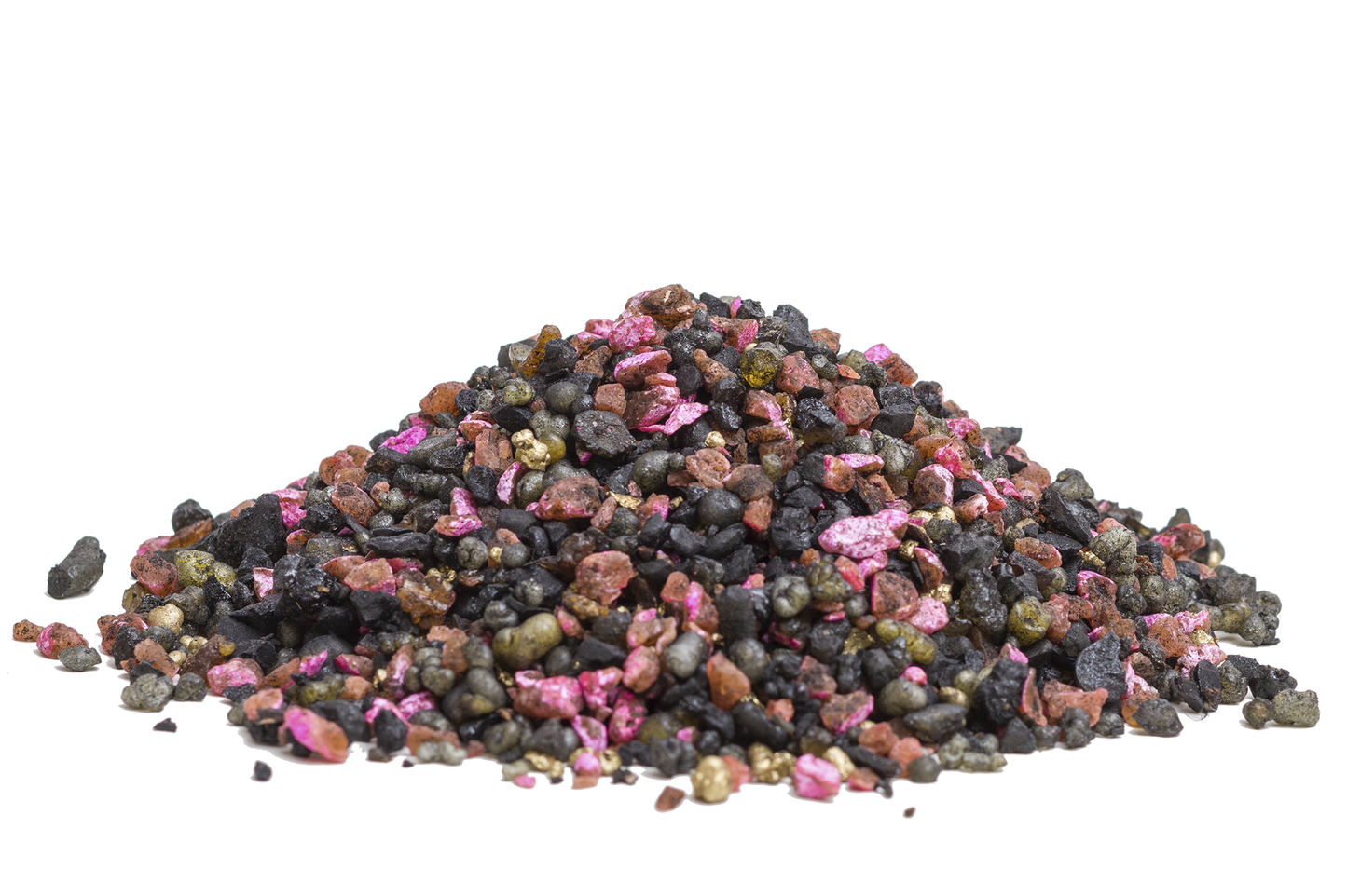 Loose resin grains of Milagros Urbi et Orbi incense — rose, balsamic resins, and aromatic oils.
