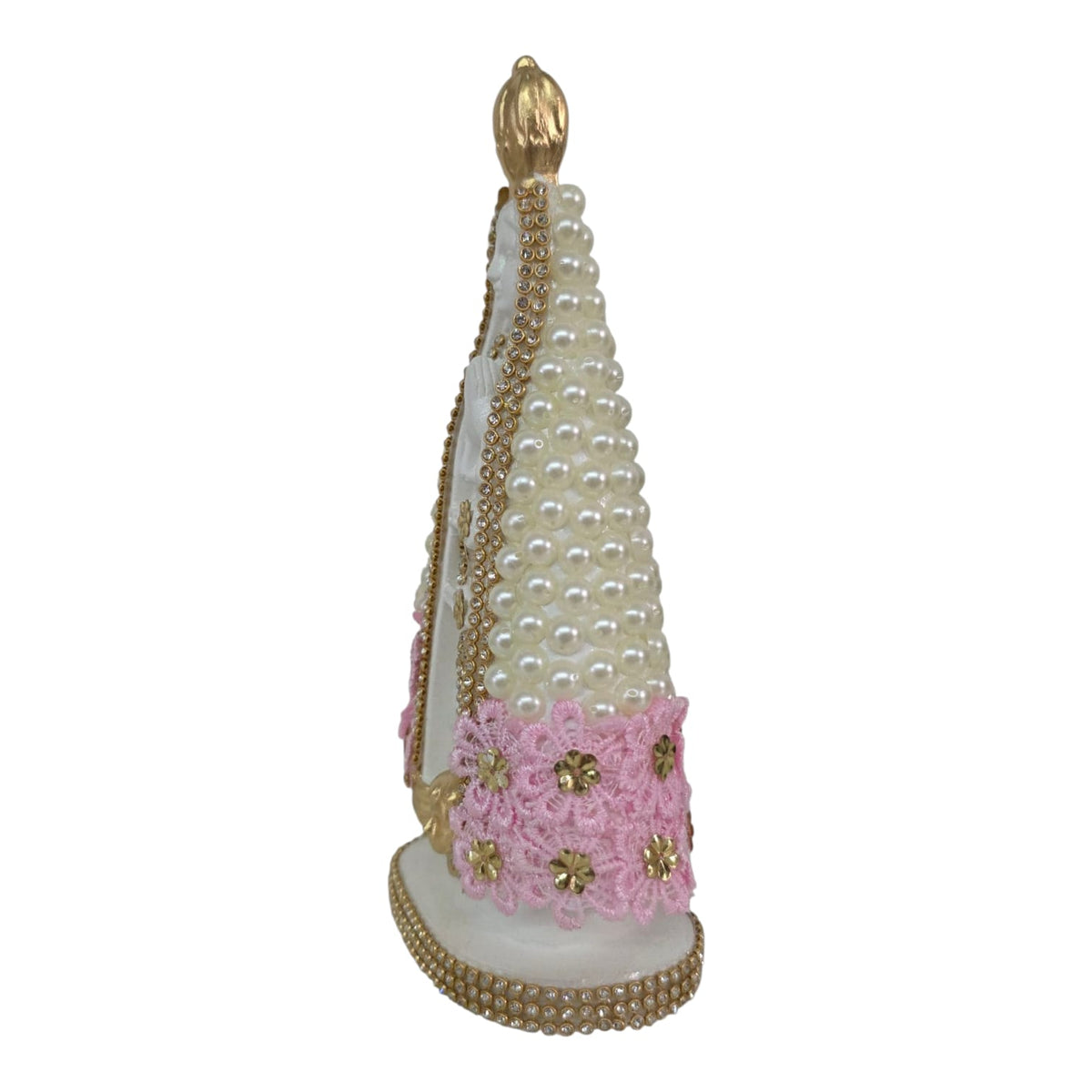 Our Lady of Aparecida Plaster Statue with Pearl Arch – 7.9 Inch