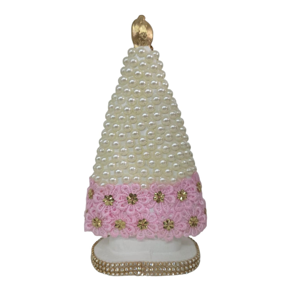 Our Lady of Aparecida Plaster Statue with Pearl Arch – 7.9 Inch