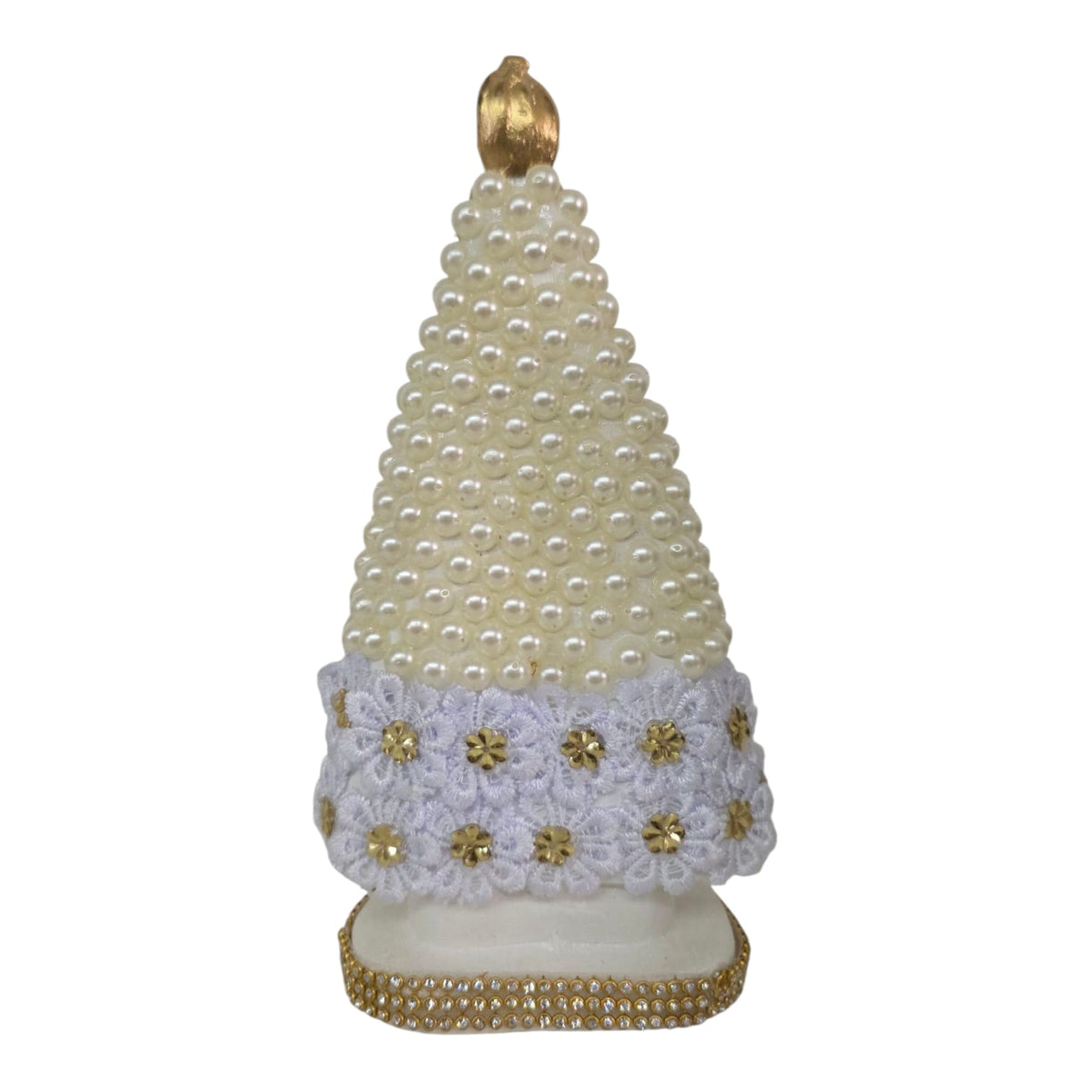 Our Lady of Aparecida Plaster Statue with Pearl Arch – 7.9 Inch
