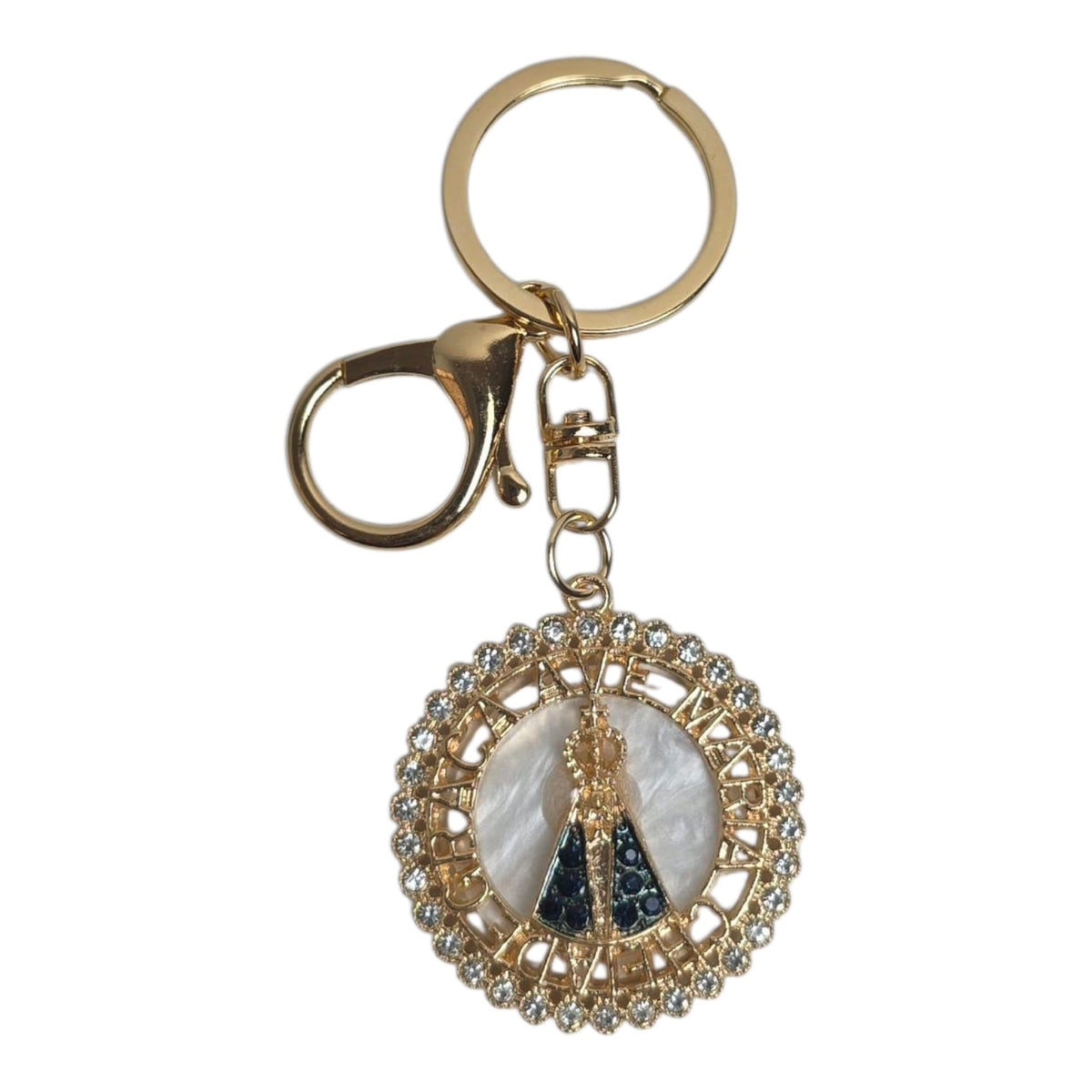 Round Our Lady of Aparecida Keychain - Faith and Elegance