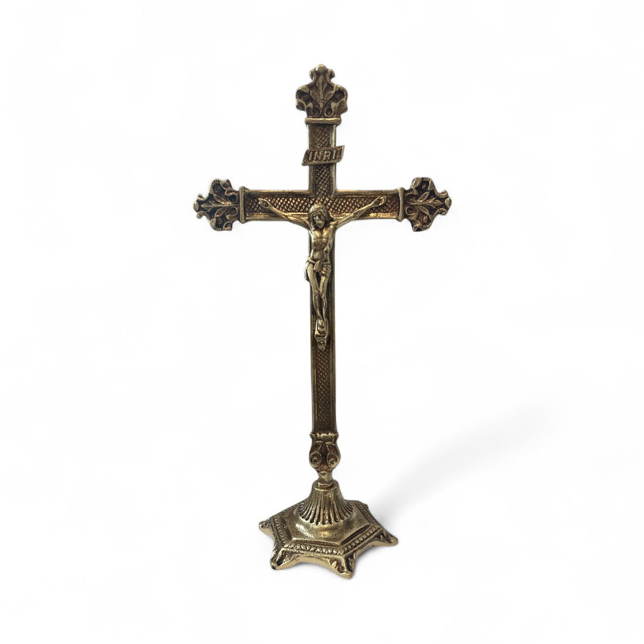 Bronze Tabletop Crucifix 15.7 Inch - Elegant Catholic Cross