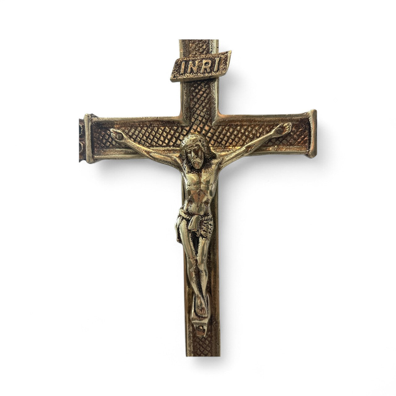 Bronze Tabletop Crucifix 15.7 Inch - Elegant Catholic Cross