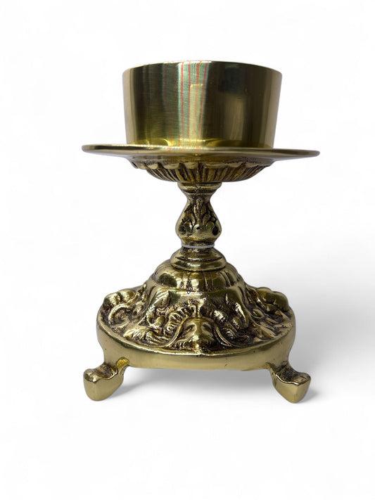 Bronze candlestick for a Catholic home altar