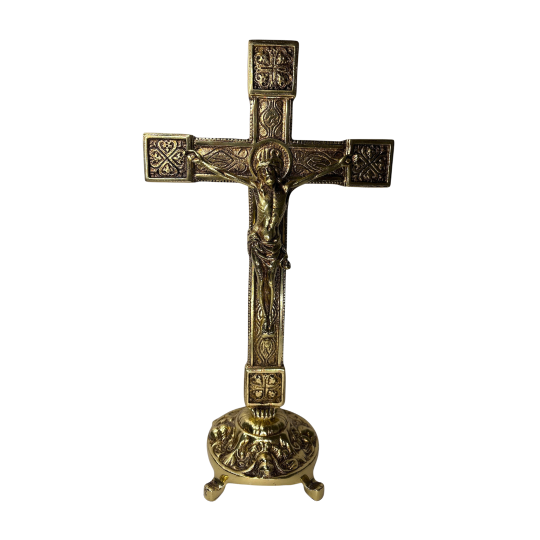 15.4-Inch Bronze Tabletop Crucifix