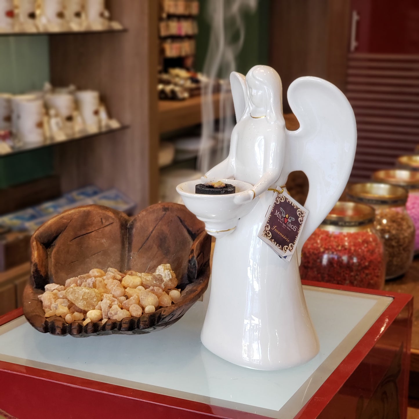 Milagros Angel Resin Incense Burner 9.1 Inches