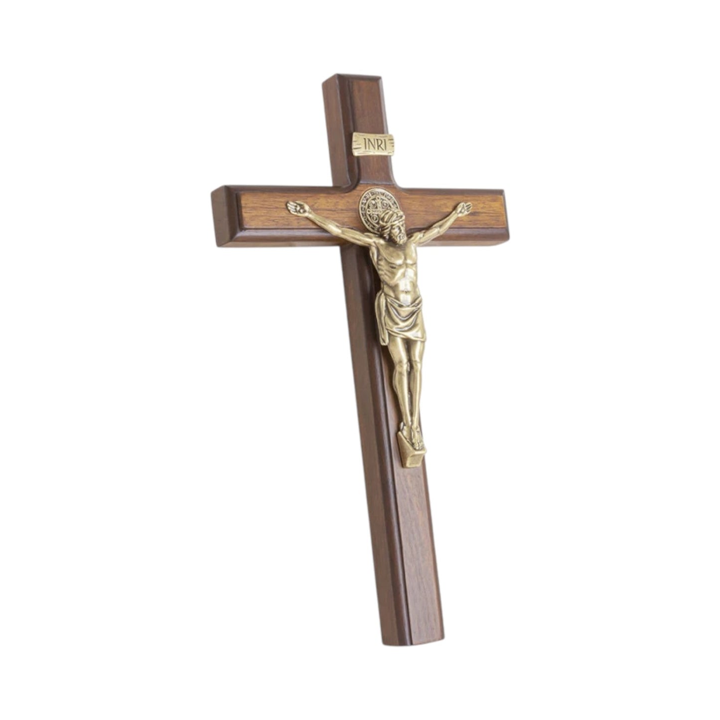 Wood Wall or Table Crucifix with Removable Base - 11 Inches