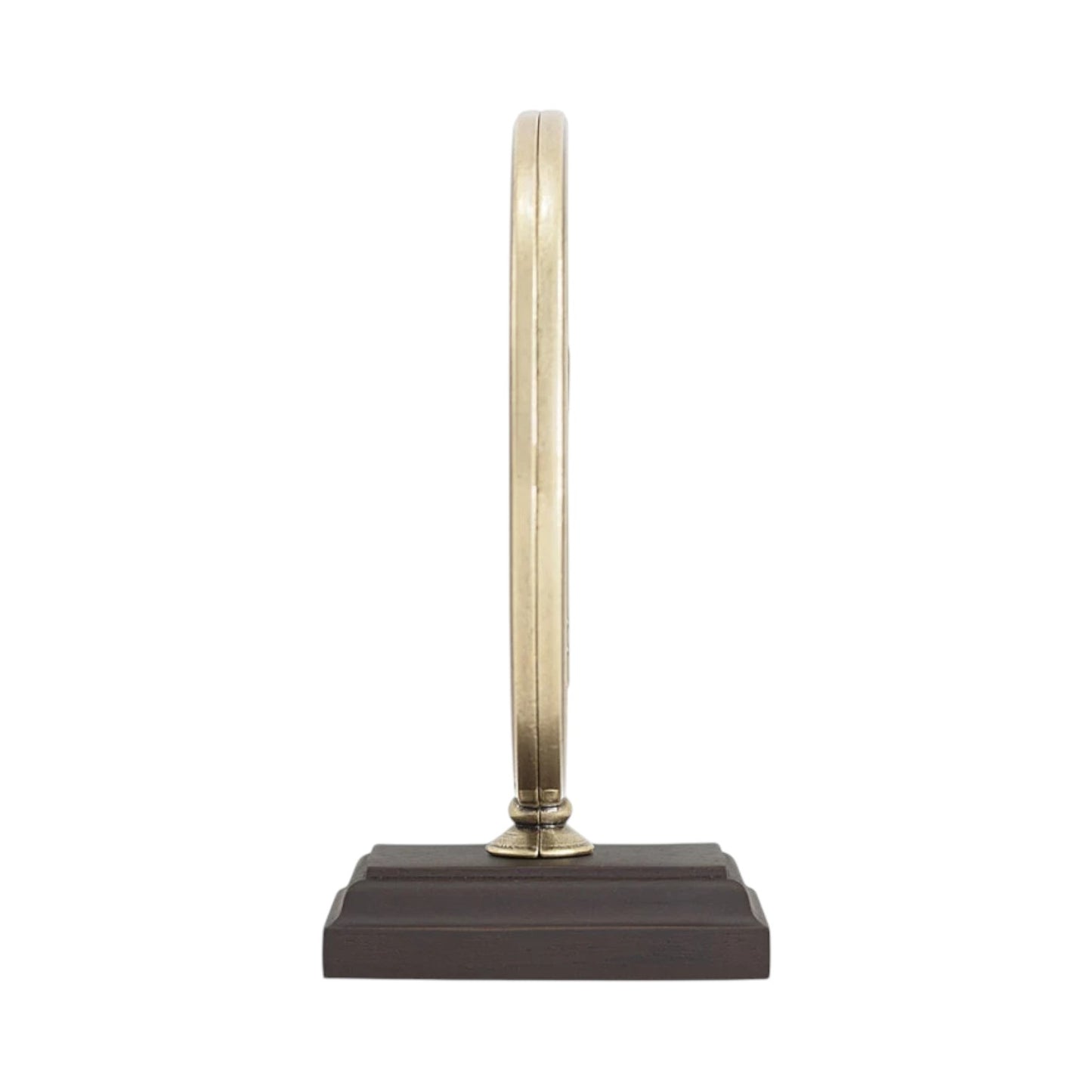 Saint Benedict Medal Tabletop Stand 6.3 Inches Antique Gold with Wood Base