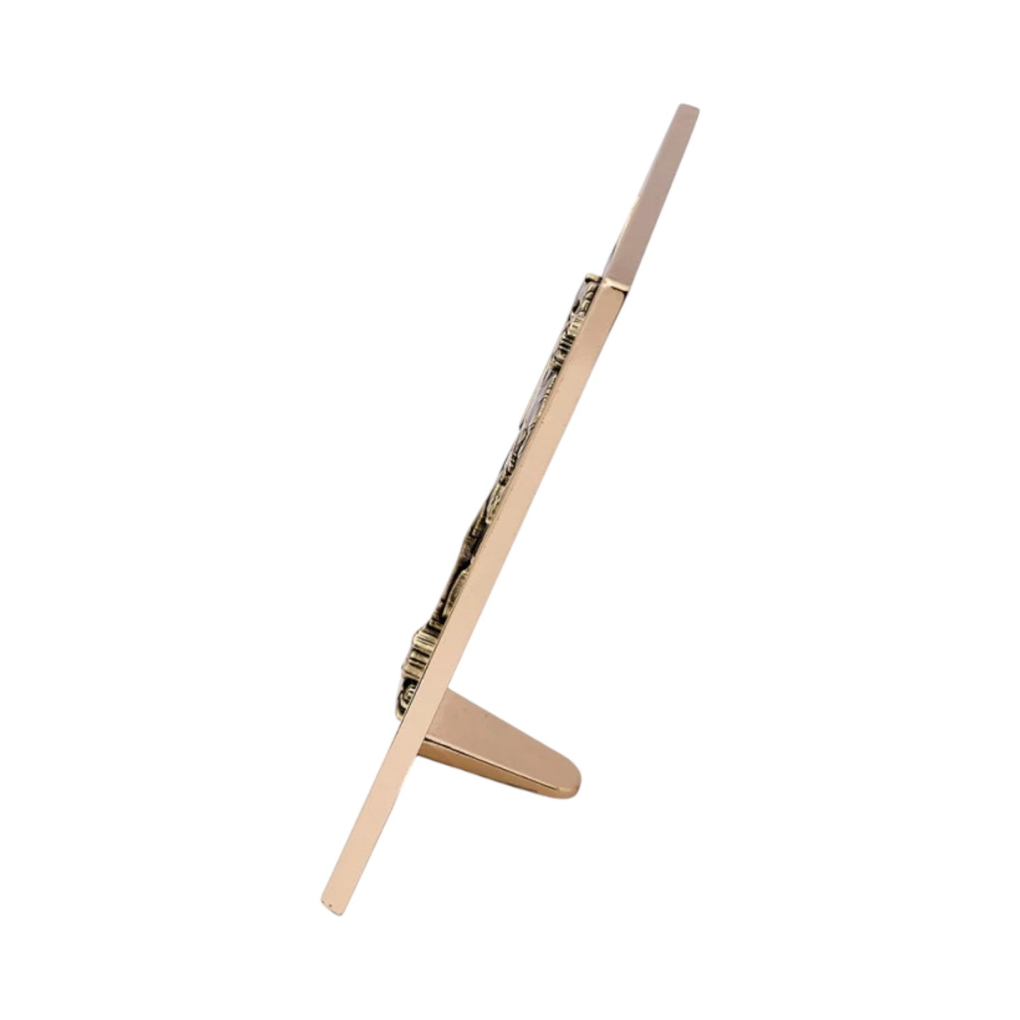 Saint Michael Archangel Tabletop Frame 4.7 Inches Gold & Antique Silver with Prayer