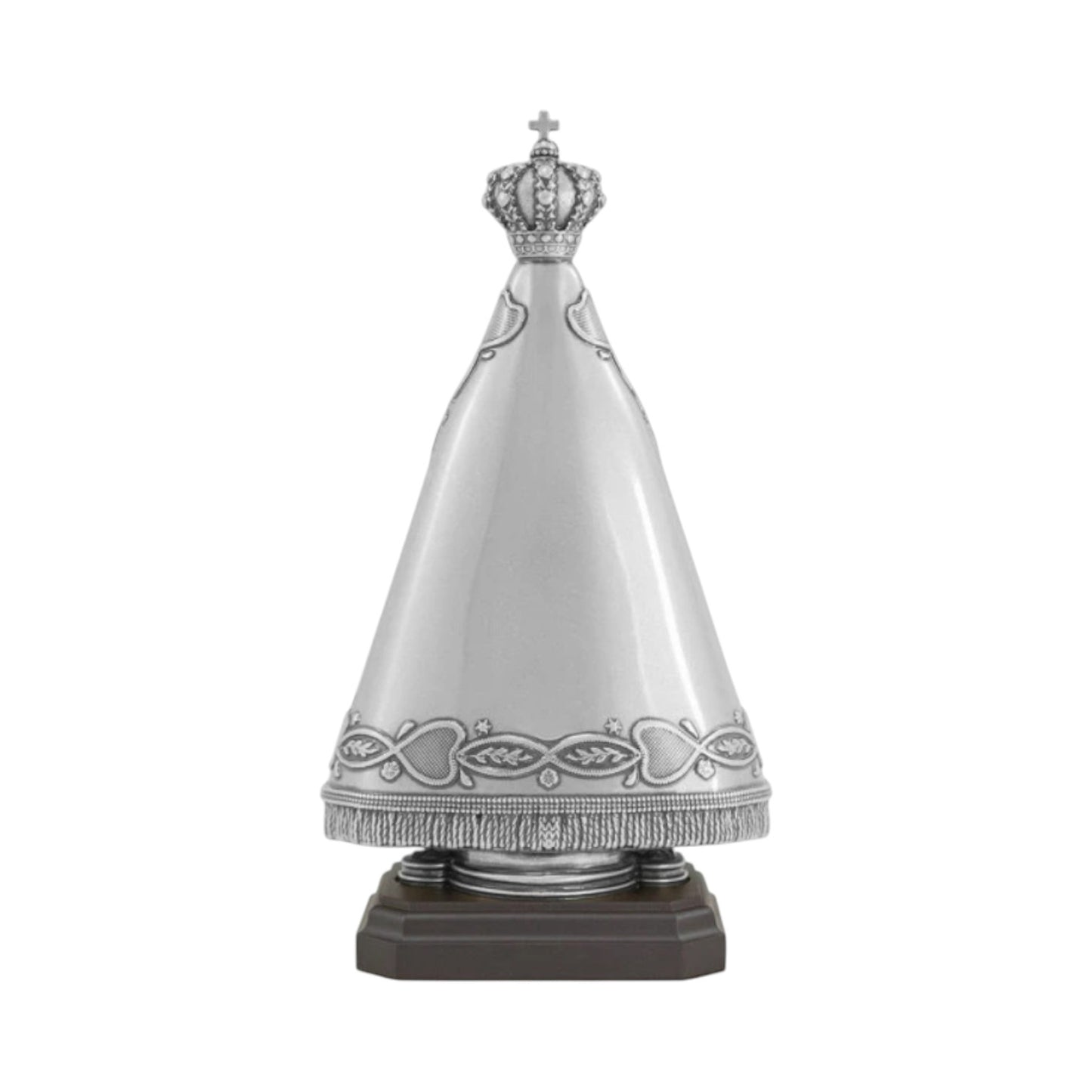 Our Lady of Aparecida Statue 9.1 Inches Antique Silver Brazil's Patroness