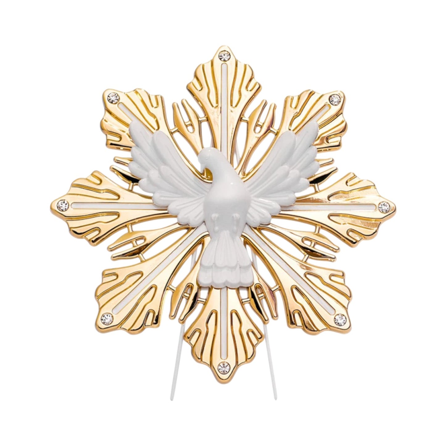 Divine Holy Spirit Splendor Tabletop Ornament 9.8 Inches Gold & White Dove