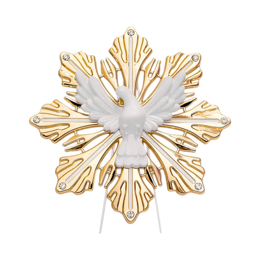 Divine Holy Spirit Splendor Tabletop Ornament 9.8 Inches Gold & White Dove