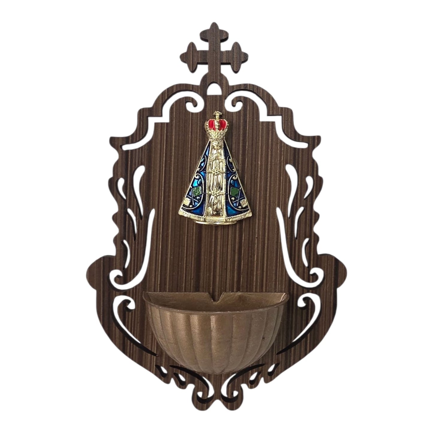 Wall-Mounted Holy Water Font with Sacred Image - 7.1 Inch