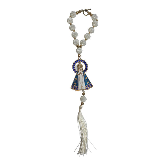 Our Lady of Aparecida Car Rosary – Blue or White Strass Beads