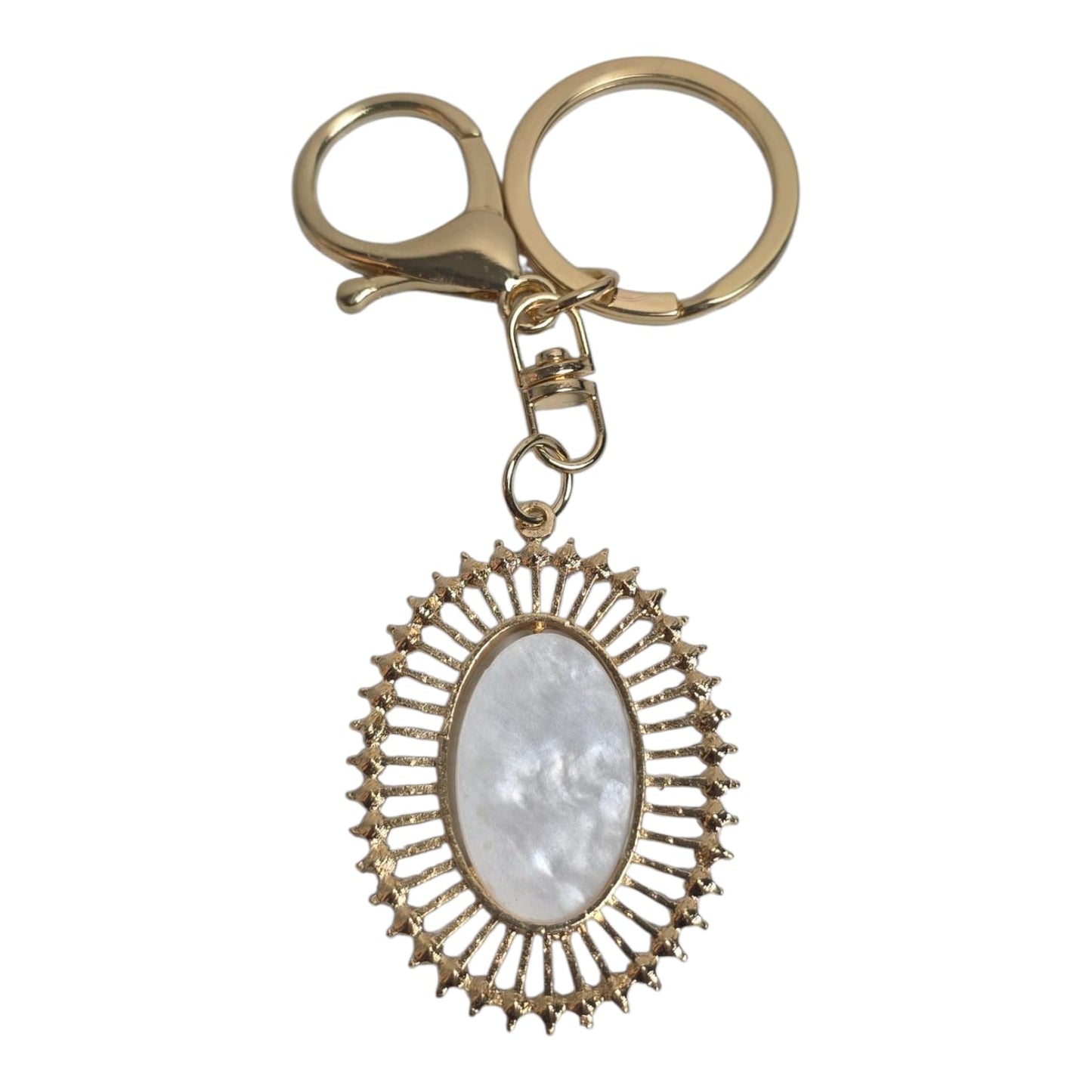 Oval Blue Our Lady of Aparecida Keychain