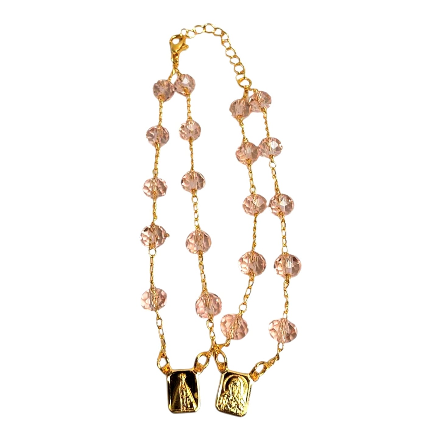 Double Scapular Bracelet in Faceted Glass Beads