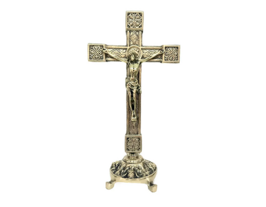 39-Inch Bronze Tabletop Crucifix