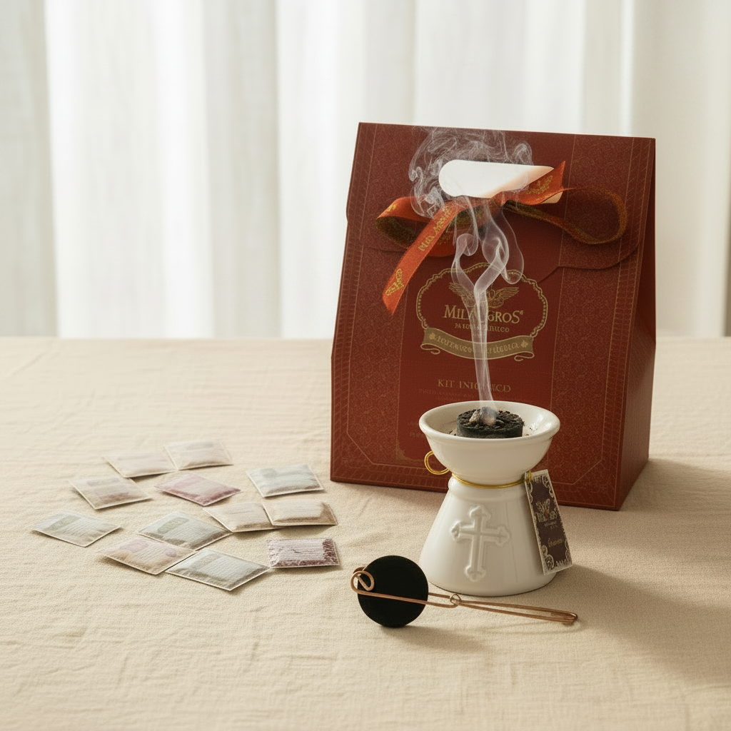 Ceramic Incense Burner Starter Kit — 18 Liturgical Resin Varieties