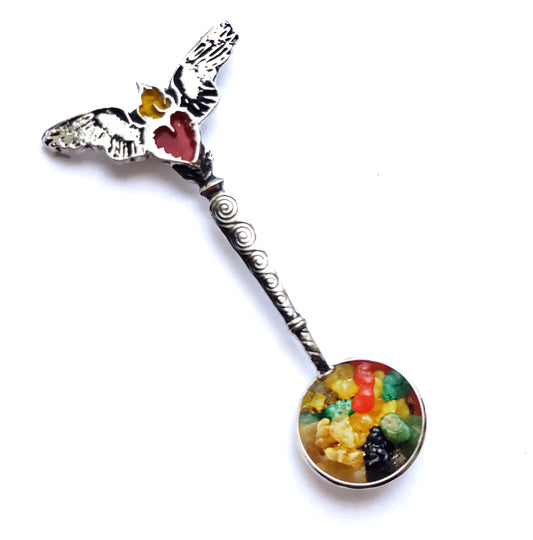 Milagros Silver Incense Spoon, 2.8 Inch