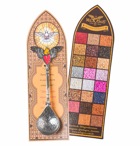 Milagros Silver Incense Spoon, 4.3 Inch