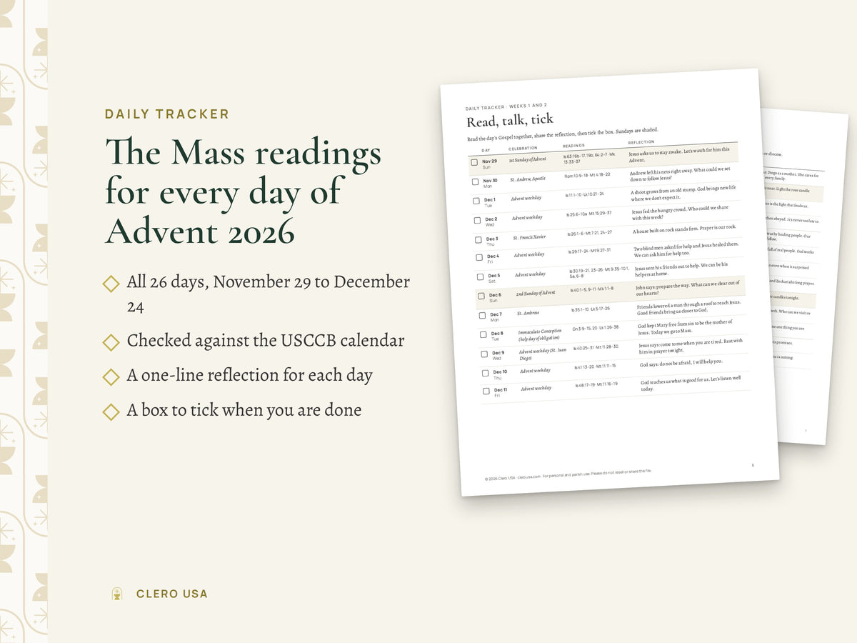 Daily tracker with the Mass readings for every day of Advent 2026