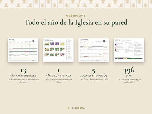 Contenido del calendario 2027: 13 páginas mensuales de diciembre 2026 a diciembre 2027 y una página del año completo