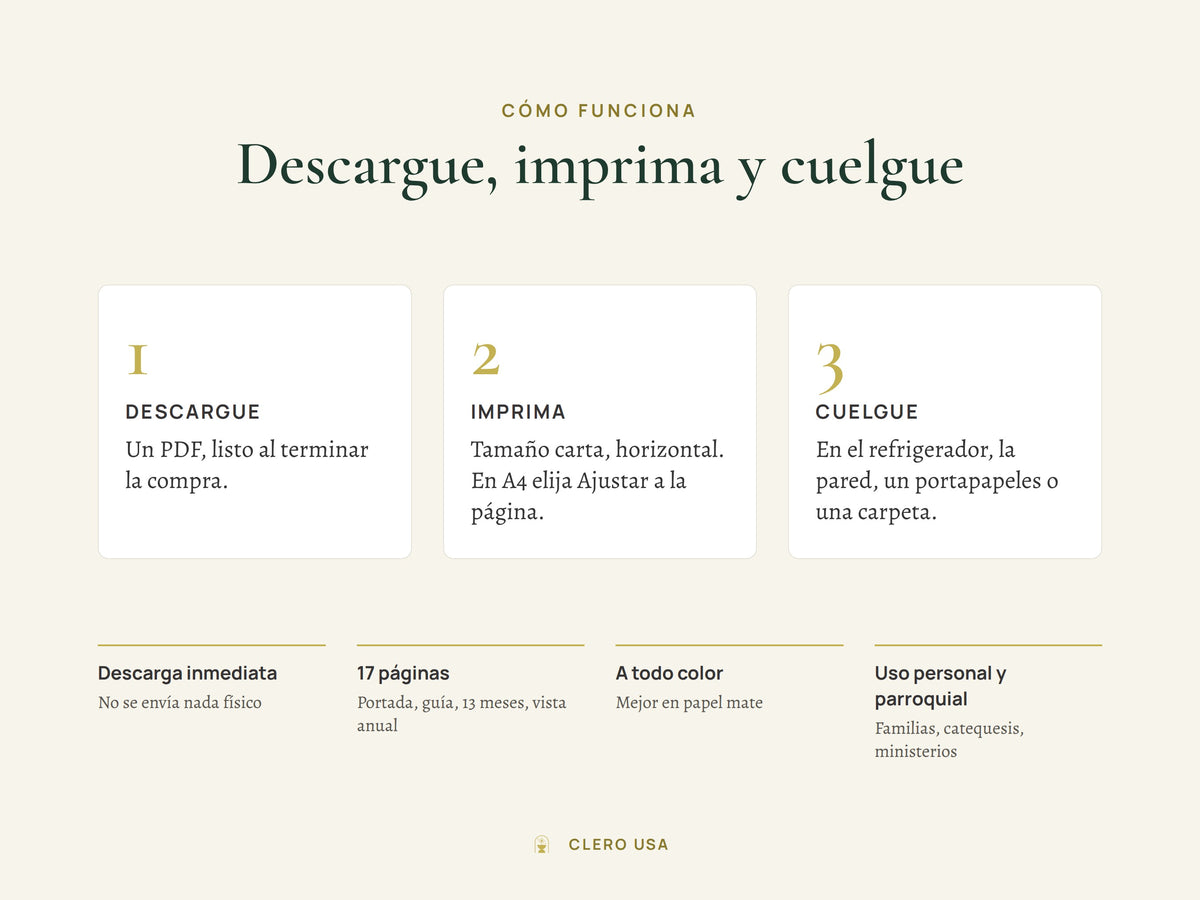 Cómo funciona: descarga el PDF, imprímelo en casa y cuélgalo